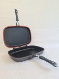 Tigaie dubla 32cm, invelis marmura, grill Platinum