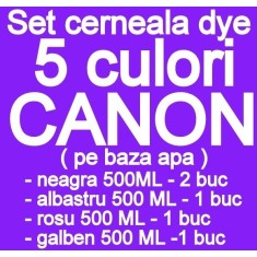 Pachet 5 culori Cerneala CANON DYE CISS PGI5 CLI8 PGI520 CLI-521 PGI525 CLI-526