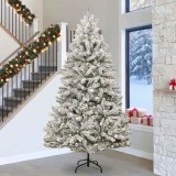 VidaXL Brad de Crăciun artificial Verde și alb 300 cm PVC și Metal 3395786