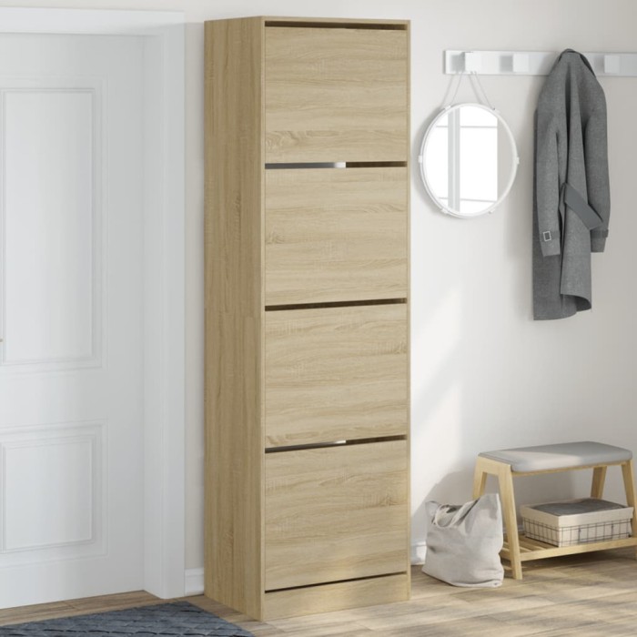 Pantofar cu 4 sertare rabatabile, stejar sonoma, 60x42x204 cm