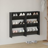 vidaXL Pantofare de perete, 2 buc., negru extralucios, 60x18x90 cm PAL 806774