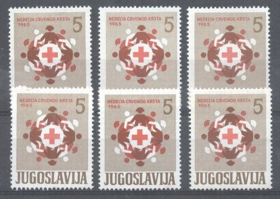 Yugoslavia 1965 Red Cross x 6, MNH AM.138