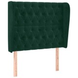 Cumpara ieftin Tablie pat cu aripioare verde inchis 103x23x118/128 cm catifea