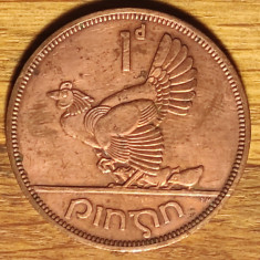 Irlanda - moneda de colectie bronz - 1 penny / pingin 1965 luciu - superbitate !