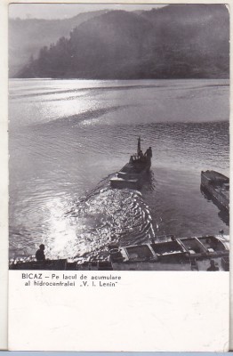 bnk cp Bicaz - Pe lacul de acumulare al hidrocentralei V I Stalin - circulata foto