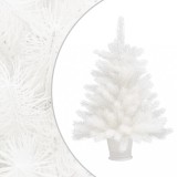 Brad de Crăciun artificial, ace cu aspect natural, alb, 65 cm