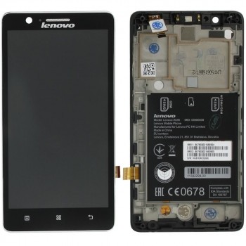 Capac frontal modul display Lenovo A536 + LCD + digitizer negru foto