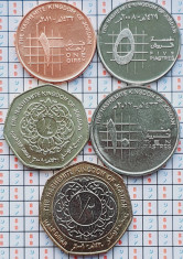 Set 5 monede Iordania 1, 5, 10 piastres 1/4, 1/2 Dinars 2008 - 2012 UNC - A028 foto