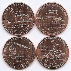 Statele Unite (SUA) Set 4 - 1, 1, 1, 1 Cent 2009 KM-441, 442, 443, 444 UNC !!! foto