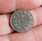 Replică după celebra monedă de argint de 1 leu 1870
