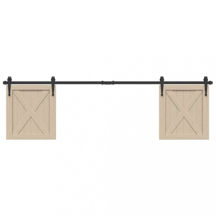 vidaXL Set uși glisante pentru dulap 183 cm oțel carbon 4009684