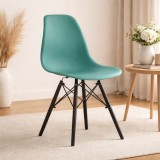 Cumpara ieftin Scaun stil scandinav, Artool, Osaka, PP, lemn, verde si negru, 46x54x81 cm