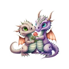 Sticker decorativ Dragoni, Multicolor, 55 cm, 5999ST foto