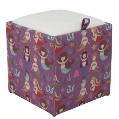 TABURET BOX - PRINT - CORP SIRENE/CAPAC IMITATIE PIELE DIVERSE CULORI - Crem 21834 foto