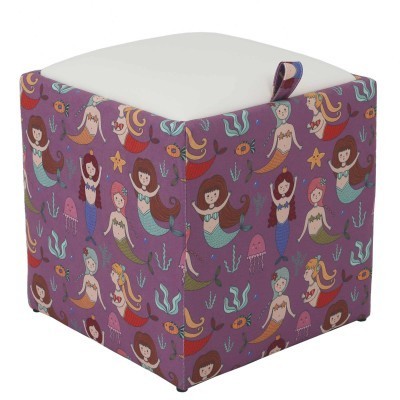 TABURET BOX - PRINT - CORP SIRENE/CAPAC IMITATIE PIELE DIVERSE CULORI - Albastru 21898