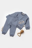 Cumpara ieftin Set bluzita cu pantalon Dino, indigo, BabyCosy, 100%bumbac (Marime: 18-24 Luni)