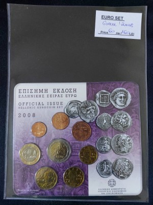 Grecia 2008 - Set complet de euro bancar de la 1 cent la 2 euro foto