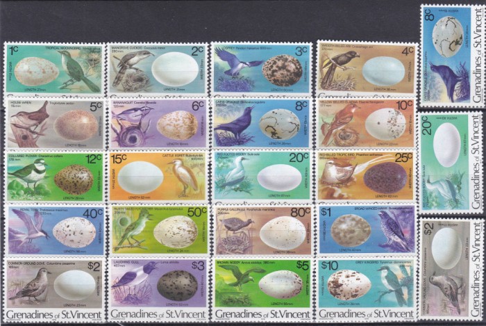 DB1 Fauna Pasari si Ouale lor St. Vincent &amp; Grenadines 1978 20 v.+ 3 1979 MNH