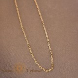 Lantisor Eco subtire unisex model 1-cu-1placat cu aur - 45 cm