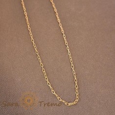 Lantisor subtire unisex model 1-cu-1placat cu aur - 45 cm