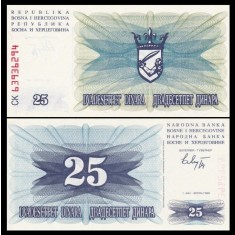 Bosnia Hercegovina 1992 - 25 dinari, necirculata