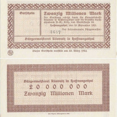 1923 (20 IX), 20.000.000 mark - Germania (Hoffnungsthal) - stare aUNC!