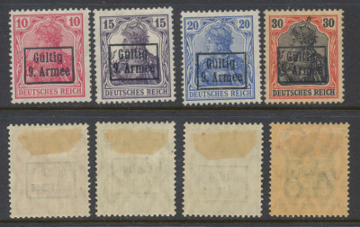 1917 Germania Ocupatia ROMANIA MViR serie 4 timbre sursarj Armata a 9-a neuzate foto