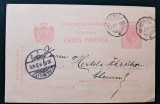 Carte Poștală Clasica Rom&acirc;nia 1906 Iași către Chemnitz Germania Timbru Imprimat Carol I 10 Bani Circulat - A006