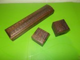 Set 3 CUTII pentru BIJUTERII , lucrate din LEMN , sculptura manuala