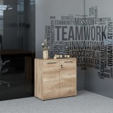 Cumpara ieftin Biblioteca Adore New York, 2 usi cu cheie, 3 rafturi, 76 x 75 x 34 cm