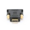 ADAPTOR video GEMBIRD, HDMI (T) la DVI-D SL (T), conectori auriti, black, &quot;A-HDMI-DVI-1&quot; (timbru verde 0.08 lei)