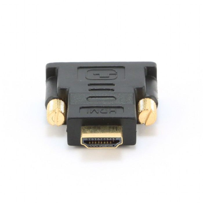 ADAPTOR video GEMBIRD, HDMI (T) la DVI-D SL (T), conectori auriti, black, &quot;A-HDMI-DVI-1&quot; (timbru verde 0.08 lei)