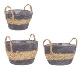 Set 3 cosuri gri natur Alyce 23x16 cm, 27x19 cm, 30x22 cm