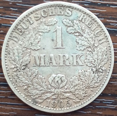 (A307) MONEDA DIN ARGINT GERMANIA - 1 MARK 1905, LIT. A, STARE BUNA foto