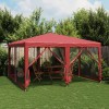 VidaXL Cort de petrecere cu 8 pereți din plasă, roșu, 4x4 m, HDPE