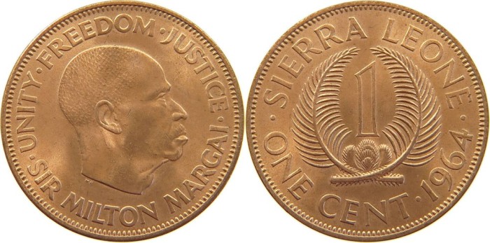 Sierra Leone 1 cent 1964 UNC
