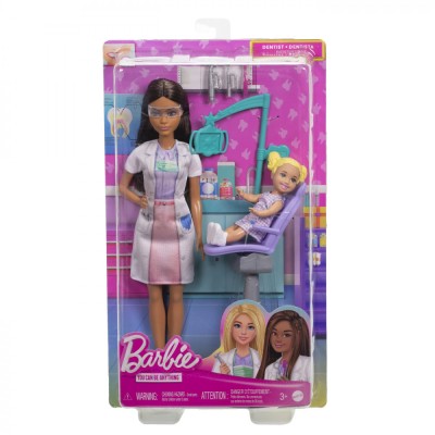 BARBIE SET DE JOACA PAPUSA BARBIE BRUNETA FACE CARIERA STOMATOLOG foto