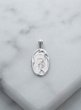 Cumpara ieftin Medalion din Argint 925 , zMaica Domnului cu Pruncul, cu Contur Decupat