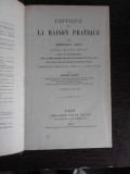 CRITIQUE DE LA RAISON PRATIQUE - EMMANUEL KANT (CARTE IN LIMBA FRANCEZA)