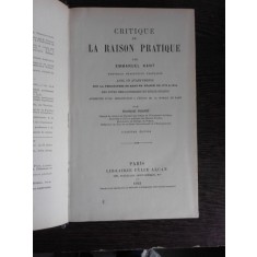 CRITIQUE DE LA RAISON PRATIQUE - EMMANUEL KANT (CARTE IN LIMBA FRANCEZA)