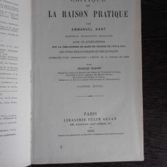 CRITIQUE DE LA RAISON PRATIQUE - EMMANUEL KANT (CARTE IN LIMBA FRANCEZA)