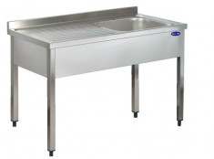 Spalator inox 1 cuva pe dreapta si picurator 1000*700*850 foto