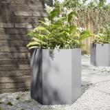 Jardiniera Gradina vidaXL Otel Galvanizat Hexagonala 46x40x45 cm Argintiu