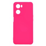 Husa Silicon Silk Touch compatibila cu Oppo A57s, interior catifea, Roz Neon