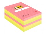 Notes adeziv Post-it Neon liniat,100 file