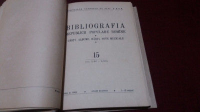 REVISTA BIBLIOGRAFIA REPUBLICII POPULARE ROMANE NR 14-24 1961 foto