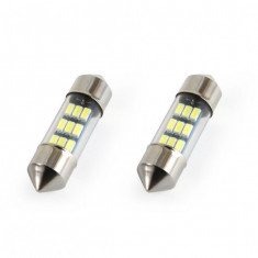 Set 2 becuri auto AMIO , LED 9 SMD 3014, 31mm, 12V, capac sticla, leduri alb sofit Festoon AutoDrive ProParts