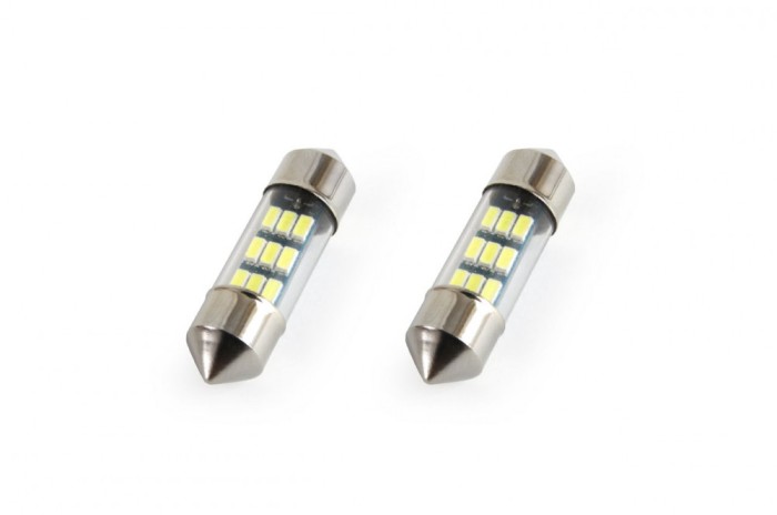 Set becuri auto cu LED sofit C5W 9 SMD 31mm Alb 12V AVX-AM01089