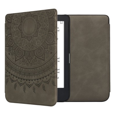 Husa Kwmobile pentru Kobo Clara 2E, Gri inchis, Piele ecologica, KWM000017UJ007C foto