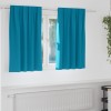 VidaXL Perdele cu perdele 2 pcs Turcoaz 140 x 140 cm Poliester